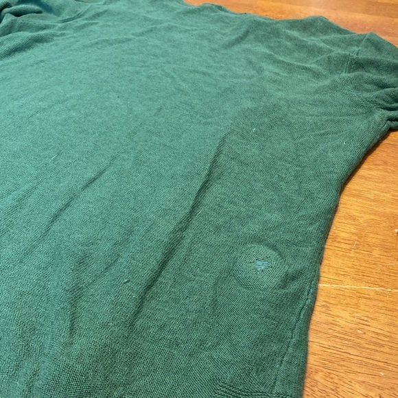 J. Jill Women's Size S *PATCHED* Green Linen Blend Lightweight Sweater Shirt Top - Picture 9 of 14